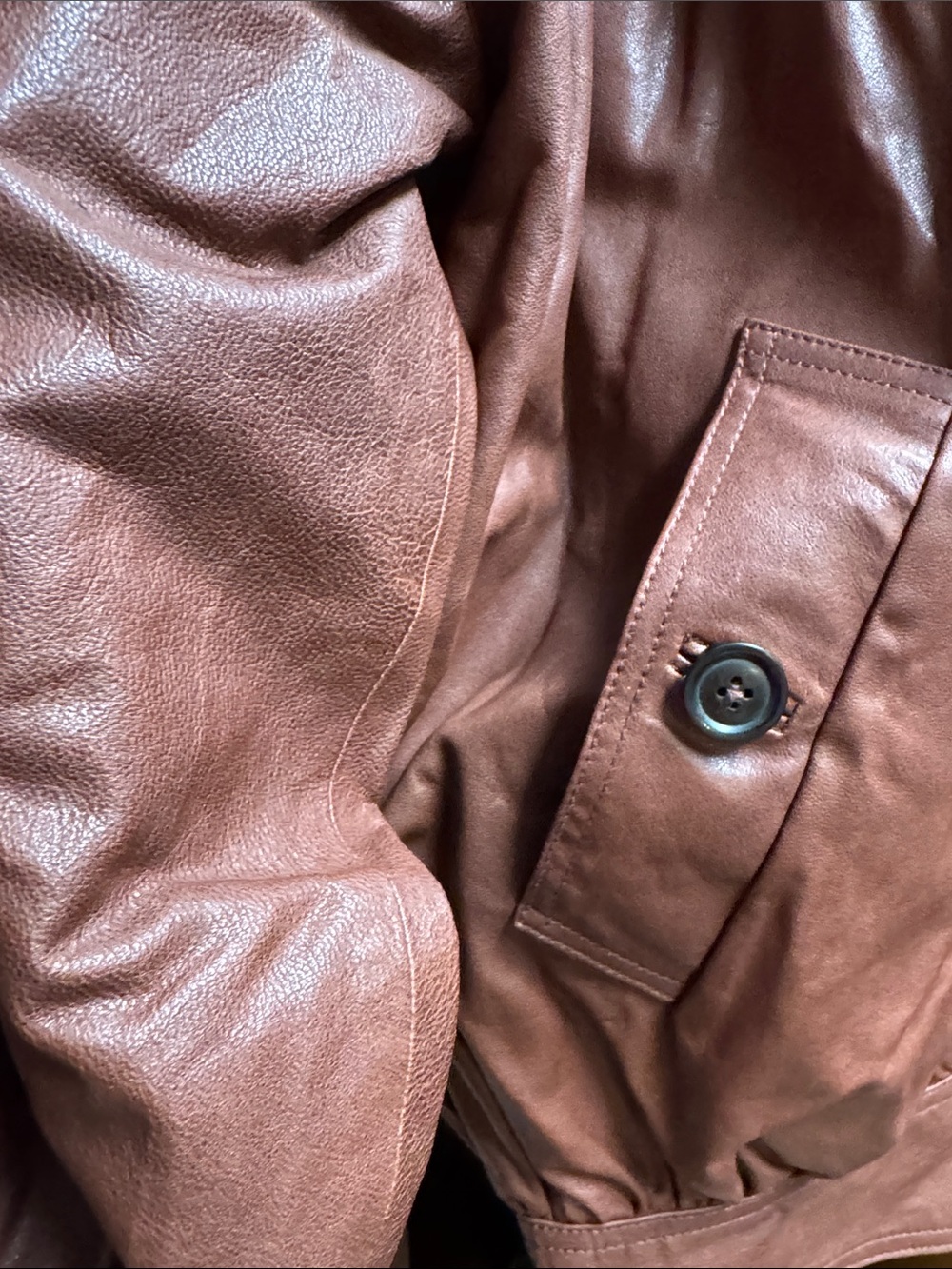 The Shirred Oversized Leather Jacket NWT - Picture 3 of 5